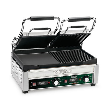 Waring Commercial Double Italian Style Panini/Flat Grill w/ Timer - 240V, Model# WDG300T