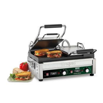 Waring Commercial Double Italian Style Flat Grill w/ Timer - 240V, Model# WFG300T