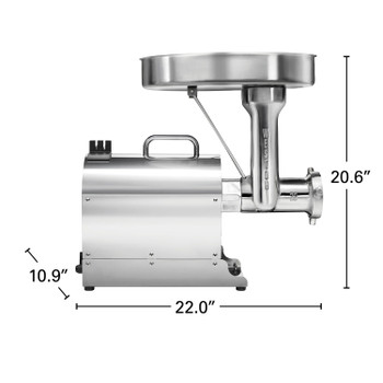 Weston Pro Series #22 Stainless Steel Meat Grinder & Sausage Stuffer - 1.5 HP, Model 10-2201-W