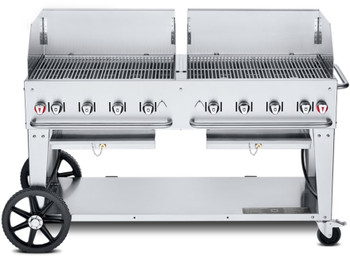 Crown Verity 60" Mobile Grill (50 / 100 Tanks) Dome w/ (2) Roll Domes (2) Bun Racks LP, Model# CV-MCB-60-SI50/100-RDP