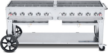 Crown Verity 60" Mobile Grill Dome w/ (2) Roll Domes (2) Bun Racks NG, Model# CV-MCB-60RDP-NG