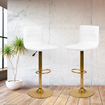 Flash Furniture White Vinyl Barstool, Model# 2-CH-92023-1-WH-G-GG 2