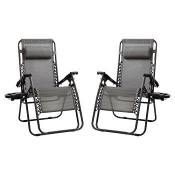 Flash Furniture Gray Zero Gravity Lounge Chair, Model# 2-GM-103122SS-GR-GG