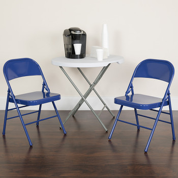 Flash Furniture HERCULES COLORBURST Series Cobalt Blue Folding Chair, Model# 2-HF3-BLUE-GG 2