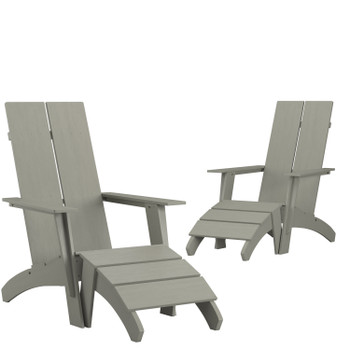Flash Furniture Sawyer Gray Chair & Ottoman Set of 2, Model# 2-JJ-C14509-14309-GY-GG