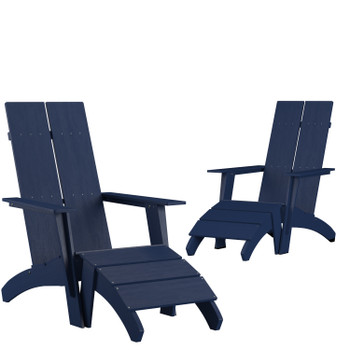Flash Furniture Sawyer Navy Chair & Ottoman Set of 2, Model# 2-JJ-C14509-14309-NV-GG