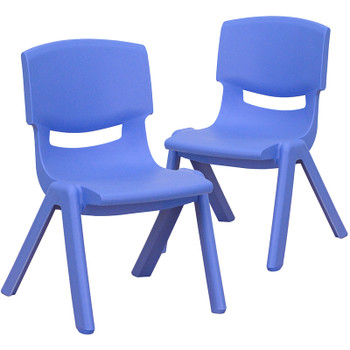 Flash Furniture 2PK Blue Plastic Stack Chair, Model# 2-YU-YCX-003-BLUE-GG