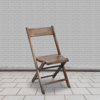 Flash Furniture Slat Wood Folding Chair Black, Model# 4-WFC-SLAT-AB-GG 2