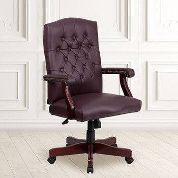 Flash Furniture Burgundy High Back Chair, Model# 801L-LF0019-BY-LEA-GG 2
