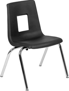 Flash Furniture Black Student Stack Chair 16", Model# ADV-SSC-16BLK
