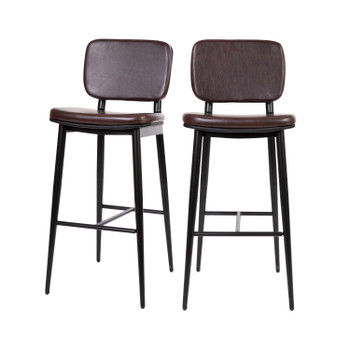 Flash Furniture Kenzie 2PK Brown Leather Barstools, Model# AY-S01-BR-GG