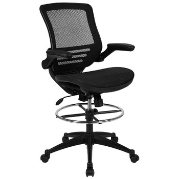 Flash Furniture Black Mesh Drafting Chair, Model# BL-LB-8801X-D-BLK-GG