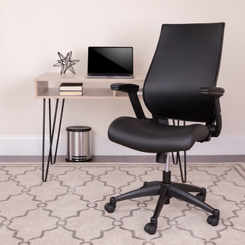 Flash Furniture Black High Back Leather Chair, Model# BL-LB-8809-LEA-GG 2