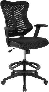 Flash Furniture Black Mesh Drafting Chair, Model# BL-LB-8816D-GG