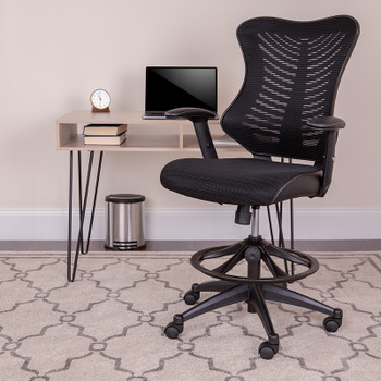Flash Furniture Black Mesh Drafting Chair, Model# BL-LB-8816D-GG 2