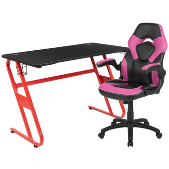Flash Furniture Red Gaming Desk and Chair Set, Model# BLN-X10RSG1030-PK-GG