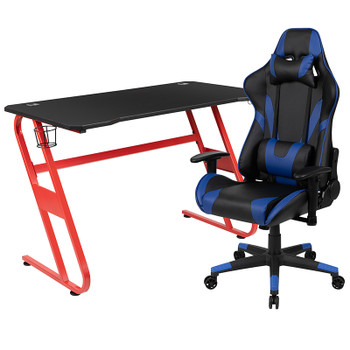 Flash Furniture Red Gaming Desk & Chair Set, Model# BLN-X20RSG1030-BL-GG