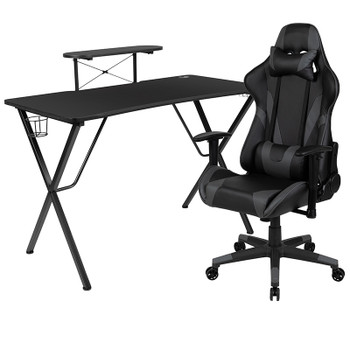 Flash Furniture Black Gaming Desk & Chair Set, Model# BLN-X20RSG1031-GY-GG