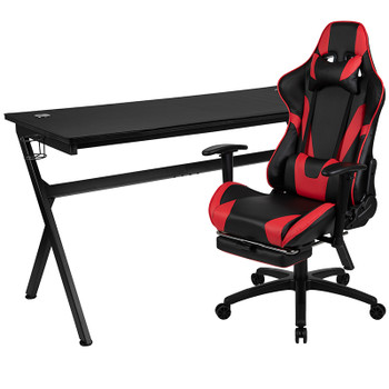 Flash Furniture Black Gaming Desk & Chair Set, Model# BLN-X30D1904L-RD-GG