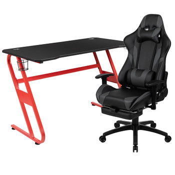 Flash Furniture Red Gaming Desk & Chair Set, Model# BLN-X30RSG1030-GY-GG