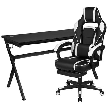Flash Furniture Black Gaming Desk & Chair Set, Model# BLN-X40D1904L-WH-GG