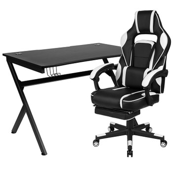 Flash Furniture Black Gaming Desk & Chair Set, Model# BLN-X40D1904-WH-GG