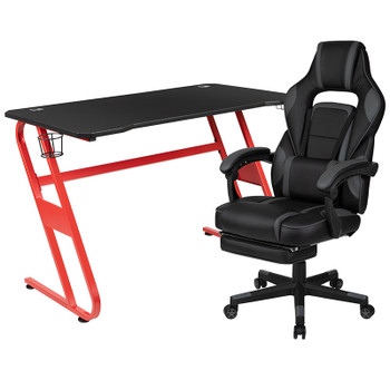 Flash Furniture Red Gaming Desk & Chair Set, Model# BLN-X40RSG1030-BK-GG
