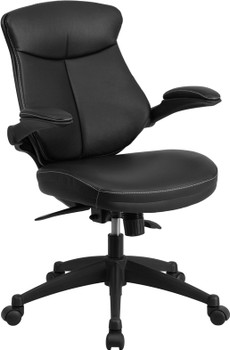 Flash Furniture Black Mid-Back Leather Chair, Model# BL-ZP-804-GG