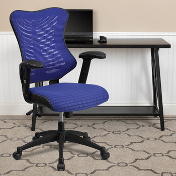 Flash Furniture Blue High Back Mesh Chair, Model# BL-ZP-806-BL-GG 2