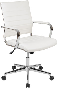 Flash Furniture White LeatherSoft Office Chair, Model# BT-20595M-1-WH-GG