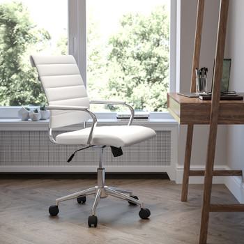 Flash Furniture White LeatherSoft Office Chair, Model# BT-20595M-1-WH-GG 2