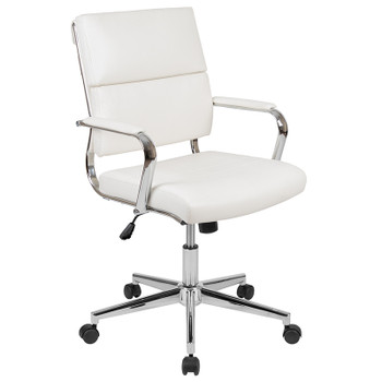 Flash Furniture White LeatherSoft Office Chair, Model# BT-20595M-2-WH-GG