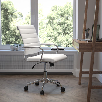 Flash Furniture White LeatherSoft Office Chair, Model# BT-20595M-NA-WH-GG 2