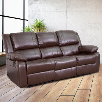 Flash Furniture Harmony Series Brown Leather Recliner Sofa, Model# BT-70597-SOF-BN-GG 2