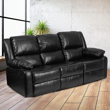 Flash Furniture Harmony Series Black Leather Recliner Sofa, Model# BT-70597-SOF-GG 2