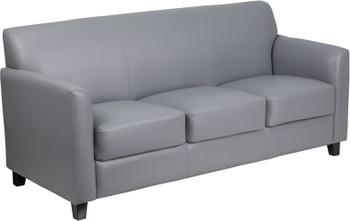 Flash Furniture HERCULES Diplomat Series Gray Leather Sofa, Model# BT-827-3-GY-GG