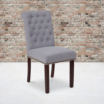 Flash Furniture HERCULES Series Lt Gray Fabric Parsons Chair, Model# BT-P-LTGY-FAB-GG 2