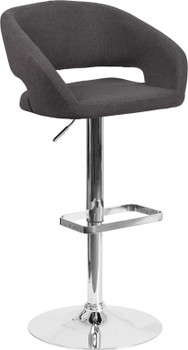 Flash Furniture Charcoal Fabric Barstool, Model# CH-122070-BKFAB-GG