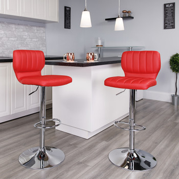 Flash Furniture Red Vinyl Barstool, Model# CH-132330-RED-GG 2