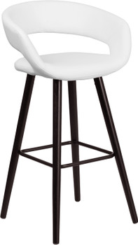 Flash Furniture Brynn Series 29"H White Vinyl Barstool, Model# CH-152560-WH-VY-GG