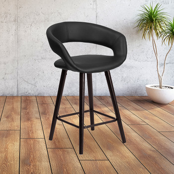 Flash Furniture Brynn Series 24"H Black Vinyl Counter Stool, Model# CH-152561-BK-VY-GG 2