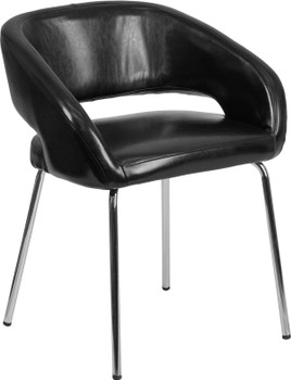 Flash Furniture Fusion Series Black Leather Side Chair, Model# CH-162731-BK-GG