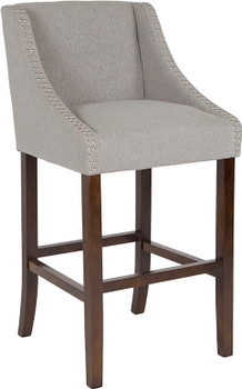 Flash Furniture Carmel Series 30" Gray Fabric/Wood Stool, Model# CH-182020-30-LTGY-F-GG