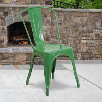 Flash Furniture Green Metal Chair, Model# CH-31230-GN-GG 2