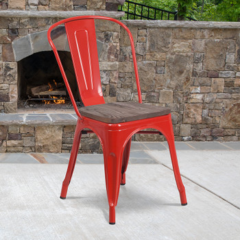 Flash Furniture Red Metal Stack Chair, Model# CH-31230-RED-WD-GG 2