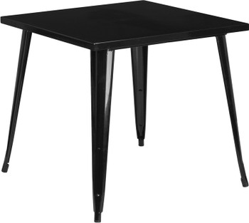 Flash Furniture 31.75 Square Black Metal Table, Model# CH-51040-29-BK-GG
