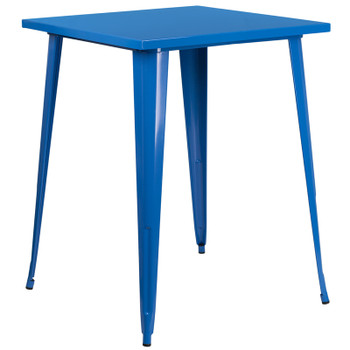 Flash Furniture 31.5SQ Blue Metal Bar Table, Model# CH-51040-40-BL-GG