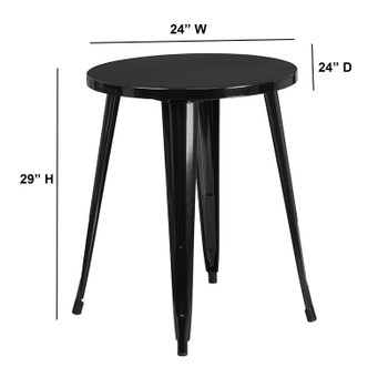 Flash Furniture 24RD Black Metal Table, Model# CH-51080-29-BK-GG 2