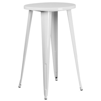 Flash Furniture 24RD White Metal Bar Table, Model# CH-51080-40-WH-GG