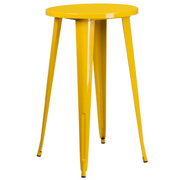 Flash Furniture 24RD Yellow Metal Bar Table, Model# CH-51080-40-YL-GG